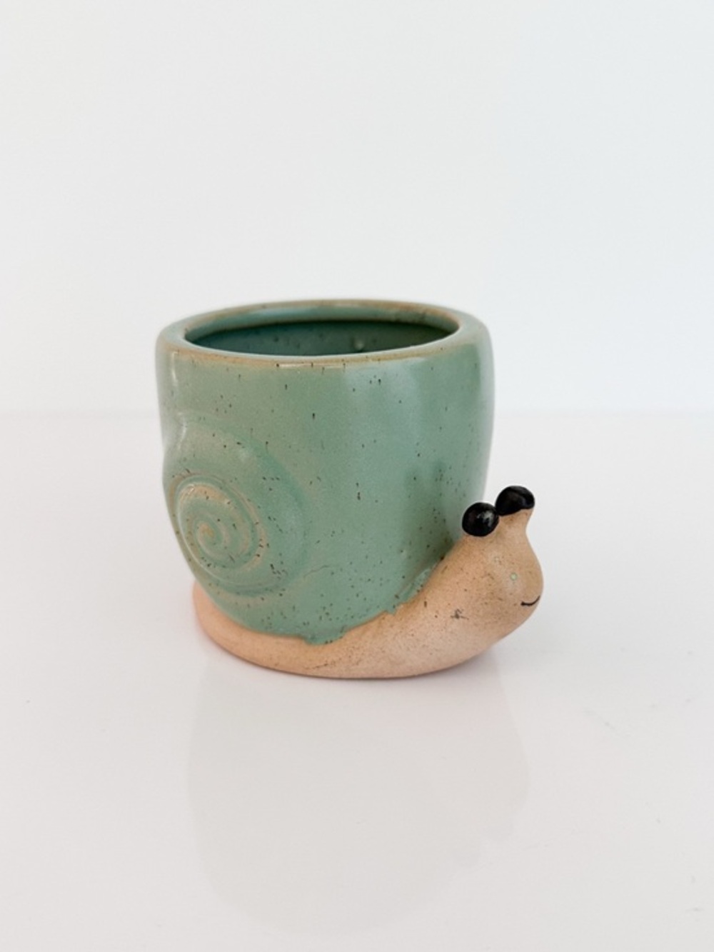 Vintage Snail Planter Pot Ceramic Succulent Planter Mint Green Cute Garden Decor